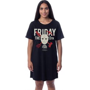 INTIMO Friday The 13th Womens' Jason Mask Nightgown Sleep Pajama Dress