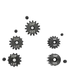32P Steel Pinion Gear Set 1/8 inch Hole 12T 13T 14T 15T 16T with Hex Key for Traxxas Slash 2WD Hoss Rustler 4X4 VXL Slash 4X4 Bandit Nitro Stampede E Revo Maxx Upgrades Parts