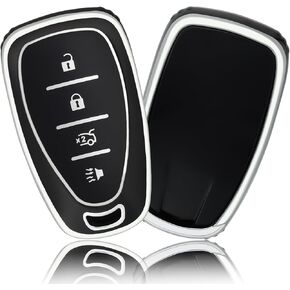 OFFCURVE for Chevy Key Fob Cover, Full Protection Car Key Fob Case for Chevrolet Malibu Equinox Camaro Cruze Tahoe Traverse Blazer Volt Bolt Smart Key Holder Car Accessories (4 Buttons, Purple)