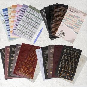 Quote and Sayings with Bible Verses Stickers for Journaling, 846Pcs Word Stickers, 24 Sheets Gold Foil Small Talk Sticker Book for Junk Journal Supplies, Scrapbooking, Bujo, Card Making