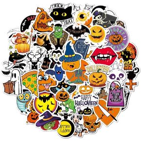 Halloween Stickers for Kids, Halloween Pumpkin Theme Stickers for Water Bottles Car Wall Laptop Scrapbook, Vinyl Waterproof Treats Decals, Party Favor Supplies Gifts for Adults Teens Toddlers 50 Packs