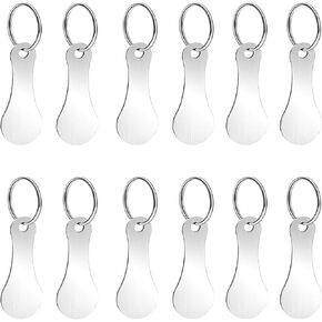 12 Pcs Quarter Keychain Shopping Trolley Tokens Unisex Portable Aluminum Alloy Key Ring