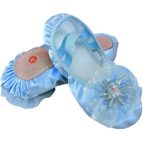 Dance Shoes for Girls, Ballet Shoes Leather Split Sole, Cute Flowers Gym Shoes, Ballet Slippers for Toddler Girls(Toddler/Little/Big Kid)
