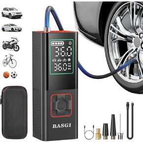 Tire Inflator Portable Air Compressor,160PSI 7800mAh 3 x Faster Inflation Intelligent Air Pump for Car Tires,Bicycle Tires,Motorcycle Tires,Electric Bike Tires,Compact Car Tires,Ball