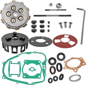 Clutch Assembly Pusher Rod Ball & CNC Billet Heavy Duty Clutch Basket & Complete Gasket Kit Compatible with Yamaha Blaster 200 YFS200 1988-2006