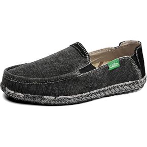JAMONWU Men's Slip on Shoes Cloth Shoes Deck Shoes Canvas Leisure Vintage Casual Loafer Boat Shoes