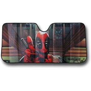 Plasticolor 003711R01 Marvel Deadpool Thumbs Up Accordion Style Car Truck SUV Front Windshield Sunshade