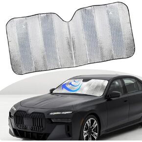 1 PC Car 55.1" x 27.5" Front Windshield Sunshade, Double-sided Thickened Bubble Insulation and Cooling Board, UV and Sunburn Protection Cover, Universal Foldable Sun Shield for Cars (Silver)