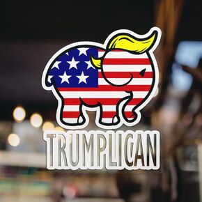 Big Donald Trump Stickers And Window Decals Sign Graphics For Your Outside Of Car Trucks Bumper Automotive Vehicles Vinyl Republican 2024 Political Merchandise American Flag Hood Maga Vance 6.2 inches