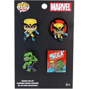Loungefly Marvel: Wolverine 50th Anniversary - The Incredible Hulk and The Wolverine 4-Piece Pin Set
