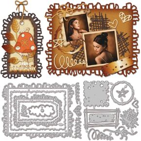 GLOBLELAND Irregular Label Frame Cutting Dies for Card Making Metal Die Cuts Bookmark Frame Cutting Dies Templates for Scrapbooking Journal Embossing Paper Craft Decor