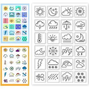 CHGCRAFT Weather Clear Stamps Transparent Silicone Stamp Mini Weather Silicone Seals Stamp for Calendar Planner Decoration and DIY Scrapbooking 6.3 x 4.3inch