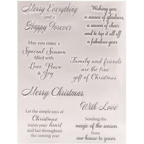 Words Merry Christmas Love Peace Joy with Love Clear Stamps for Card Making Decoration and DIY Scrapbooking 3082602