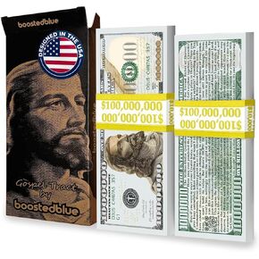 Jesus One Million Dollar Bill | Gospel Tracts | 1000000 Dollar Bill Bible Tracts For Salvation | Christian Tracks For Salvation |Christian Tracts For Evangelism Church Visitor Cards (Pack of 100, ESV)