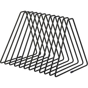 PATIKIL Triangle Desktop Holder Rack, 11 Slots Metal Wire Stand for Vinyl Record Album Magazine Book File Organizer, Rose Gold