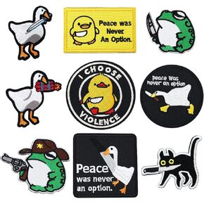Funny Patches, Tactical Military Morale Patch with Hook Fastener Backing, Cute Applique Accessories for Backpacks, Jackets, Jeans, Hats, Vests (9 Pack)
