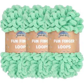 JubileeYarn Fun Finger Loops Yarn - Jumbo Polyester - 100g/Skein - Black - 3 Skeins