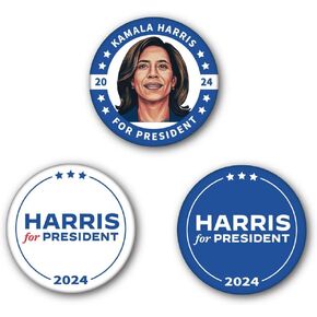 Kamala Harris 2024 Pin Buttons - Kamala Harris for President 2024 Election Campaign Brooch / 3 Pack 2.28 inch Pins