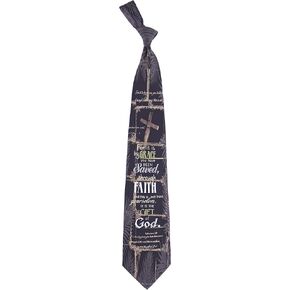 Eagles Wings Men's Finely Crafted Inspirational Necktie - Saved Through Faith