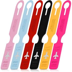 6 Pack Luggage Tags for Suitcases, Travel Tags for Baggage, Bag Handbag Tags with Name ID Card (Multicolor)