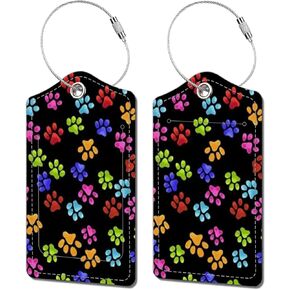 Luggage Tags for Suitcases 2 Pack Cute Unique Butterfly Purple Leather Suitcase Tags with Privacy Labels and Stainless Steel Loop Travel Tags for Luggage Women Girls Bag Backpack Tags Fashional Gifts