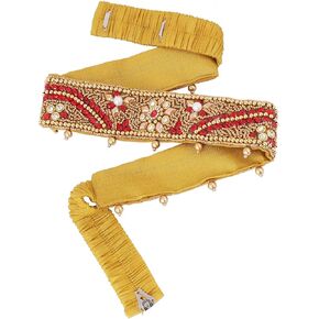 VAMA Traditional Jewellery Golden Zari Embroidery Saree Waist Belt Belly Chain Kamarband For Women