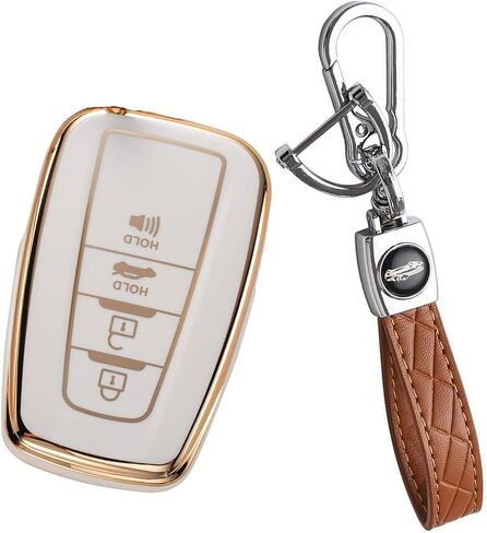 for Honda Key Fob Cover with Keychain，Car Key Shell Protector Holder 5 Buttons for 2022 2023 2024 Honda Accord Civic HR-V CR-V Pilot Odyssey(WhiteA) in Saudi Arabia