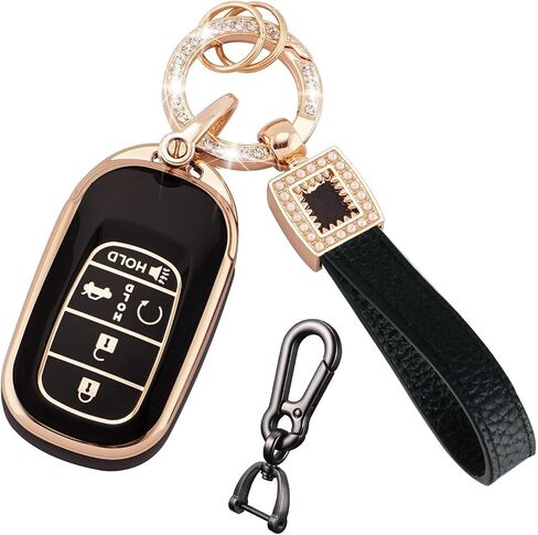 for Honda Key Fob Cover with Keychain，Car Key Shell Protector Holder 5 Buttons for 2022 2023 2024 Honda Accord Civic HR-V CR-V Pilot Odyssey(WhiteA) in Saudi Arabia