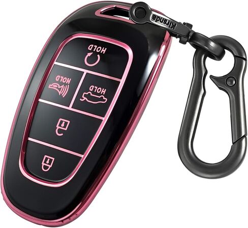 for Hyundai Key fob Cover with keychian,TPU Protection Key Case Compatible with 2019 2020 2021 2022 Sonata Tucson Smart Remote Key (Blue,5 Button) in Saudi Arabia