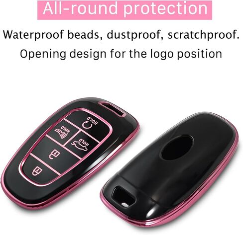 for Hyundai Key fob Cover with keychian,TPU Protection Key Case Compatible with 2019 2020 2021 2022 Sonata Tucson Smart Remote Key (Blue,5 Button) in Saudi Arabia