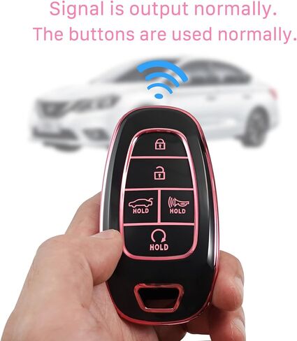 for Hyundai Key fob Cover with keychian,TPU Protection Key Case Compatible with 2019 2020 2021 2022 Sonata Tucson Smart Remote Key (Blue,5 Button) in Saudi Arabia