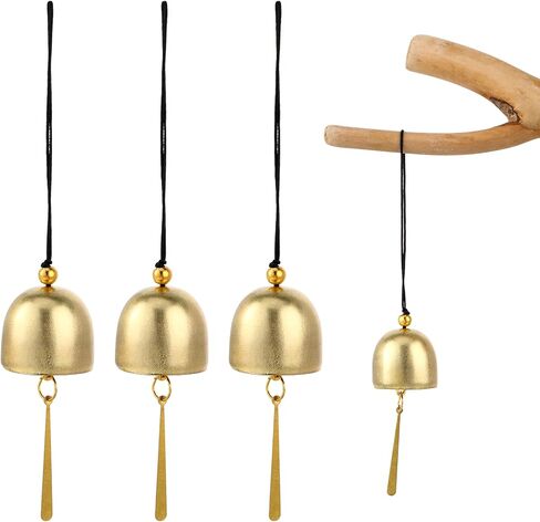 3 عبوات من أجراس التعليق الصغيرة المطلية بالذهب وأجراس الديكور لمقبض الباب، وأجراس خيمة التخييم، وأجراس جلجل صغيرة لأصحاب المتاجر لفتح الباب، وجرس معلق معلق in Kuwait