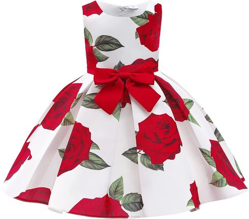 Uhnice Flower Girl Sleeveless Floral Print Dress for Wedding Party in Saudi Arabia
