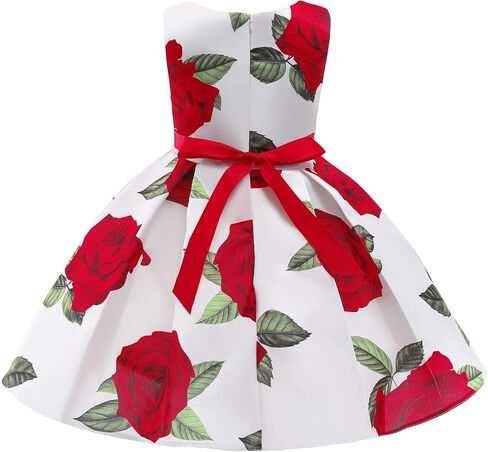 Uhnice Flower Girl Sleeveless Floral Print Dress for Wedding Party in Saudi Arabia