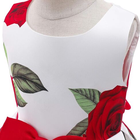 Uhnice Flower Girl Sleeveless Floral Print Dress for Wedding Party in Saudi Arabia