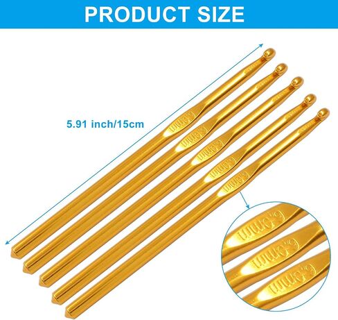 Cionyce 6 Pack Aluminum Crochet Hook 4mm US Size G (Size 6) Crochet Needle for DIY Craft Yarn Knitting Needles in Kuwait