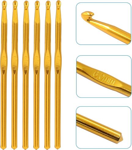 Cionyce 6 Pack Aluminum Crochet Hook 4mm US Size G (Size 6) Crochet Needle for DIY Craft Yarn Knitting Needles in Kuwait