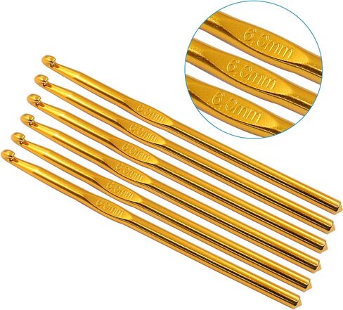 Cionyce 6 Pack Aluminum Crochet Hook 4mm US Size G (Size 6) Crochet Needle for DIY Craft Yarn Knitting Needles in Kuwait