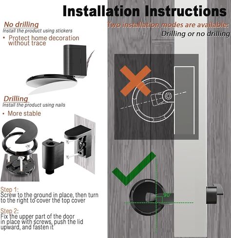 سدادة باب أرضية ميكانيكية، 2024 ترقية توقف باب أرضي صامت ميكانيكي خالٍ من اللكم، سدادة باب مغناطيسية، إيقاف باب أرضي مغناطيسي صامت قابل للتعديل لمرآب المنزل والمكتب in Kuwait