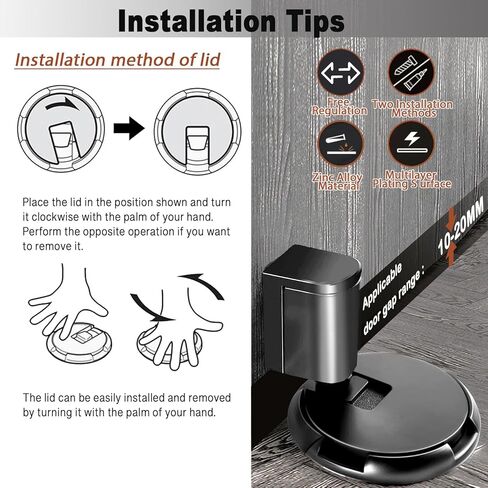 سدادة باب أرضية ميكانيكية، 2024 ترقية توقف باب أرضي صامت ميكانيكي خالٍ من اللكم، سدادة باب مغناطيسية، إيقاف باب أرضي مغناطيسي صامت قابل للتعديل لمرآب المنزل والمكتب in Kuwait