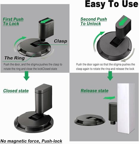 سدادة باب أرضية ميكانيكية، 2024 ترقية توقف باب أرضي صامت ميكانيكي خالٍ من اللكم، سدادة باب مغناطيسية، إيقاف باب أرضي مغناطيسي صامت قابل للتعديل لمرآب المنزل والمكتب in Kuwait