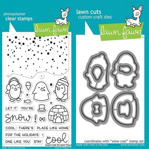 Lawn Fawn Clear Stamp & Die Set - Snow Cool LF1226 & LF1227 in Saudi Arabia