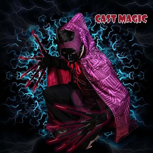 أصابع مفصلية للهالوين مع أظافر وقفازات تمديد، ترقية هيكل عظمي ثلاثي الأبعاد للأيدي المخالب ملحقات أصابع مفصلية للحفلات التنكرية، زينة مرنة لمعدات الهالوين تناسب معظم أحجام الأصابع - أسود in Kuwait