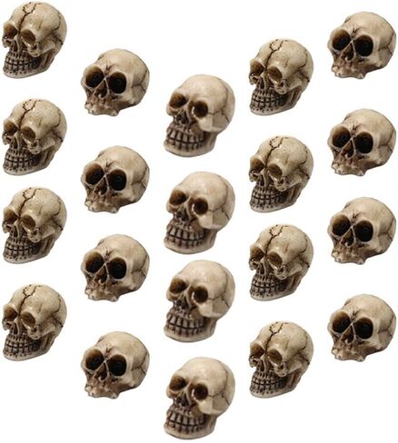 FOMIYES 20pcs Mini Resin Skull Heads Realistic Skull Head Models Halloween Miniature Skeleton Bone Prank Props for Halloween Treat or Trick Accessories in Kuwait