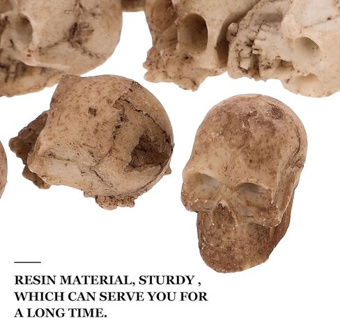 FOMIYES 20pcs Mini Resin Skull Heads Realistic Skull Head Models Halloween Miniature Skeleton Bone Prank Props for Halloween Treat or Trick Accessories in Kuwait