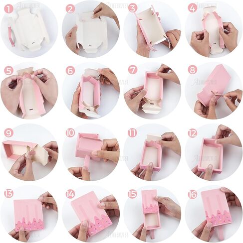 AUEAR, 12 Pack Gift Boxes Popsicle Shape Ice Cream Party Favor Box Mini Candy Folding Paper Box for Decorations in Kuwait