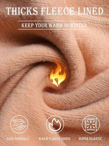 MERYLURE 2 Pack Fleece Lined Tights, Opaque Winter Warm Thermal Pantyhose for Women,High Waisted Control Top Leggings in Kuwait