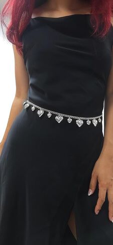 Eyraevor Cute Heart Belly Chain Waist Chain Belt Y2K Heart Chain Gold Silver Chain Belly Chain for Women in Saudi Arabia