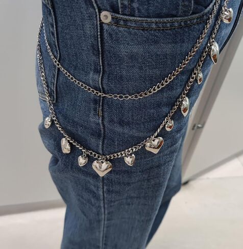 Eyraevor Cute Heart Belly Chain Waist Chain Belt Y2K Heart Chain Gold Silver Chain Belly Chain for Women in Saudi Arabia