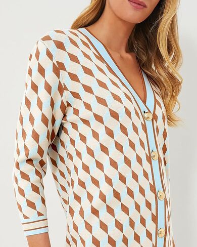 Kedera Women's Open Front Cardigan Sweaters Fashion Button Down 3/4 Sleeve Plaid Sweaters Lightweight Outwear Coats in Saudi Arabia